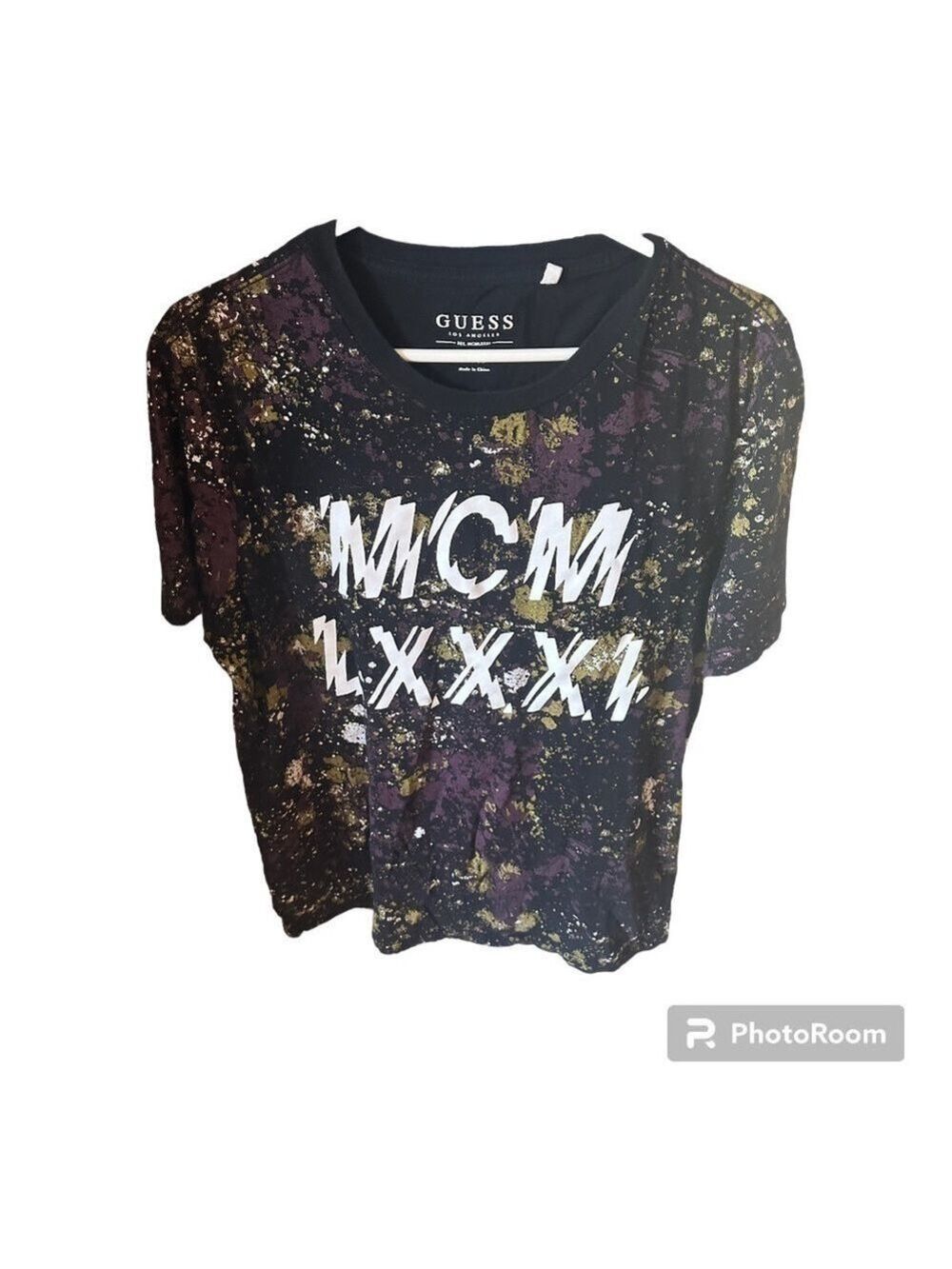 Guess Shirts Guess Basic Graffiti Drop T Shirt Crew Neck - Picture 11 of 16